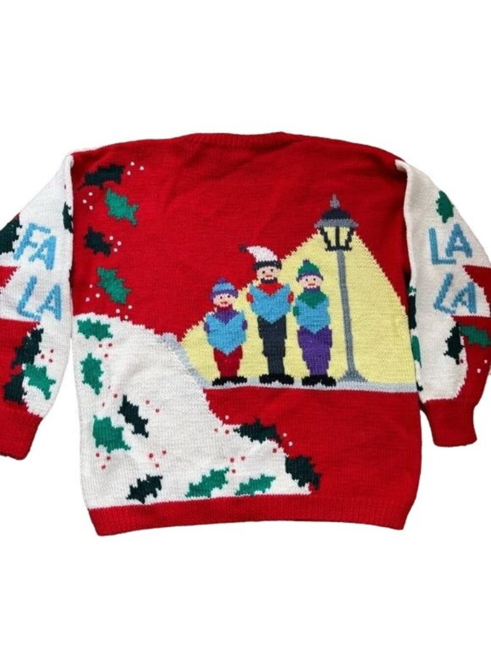 Berek Marta D Cardigan Christmas caroler Hand Knit Wool Sweater Art Sz Medium